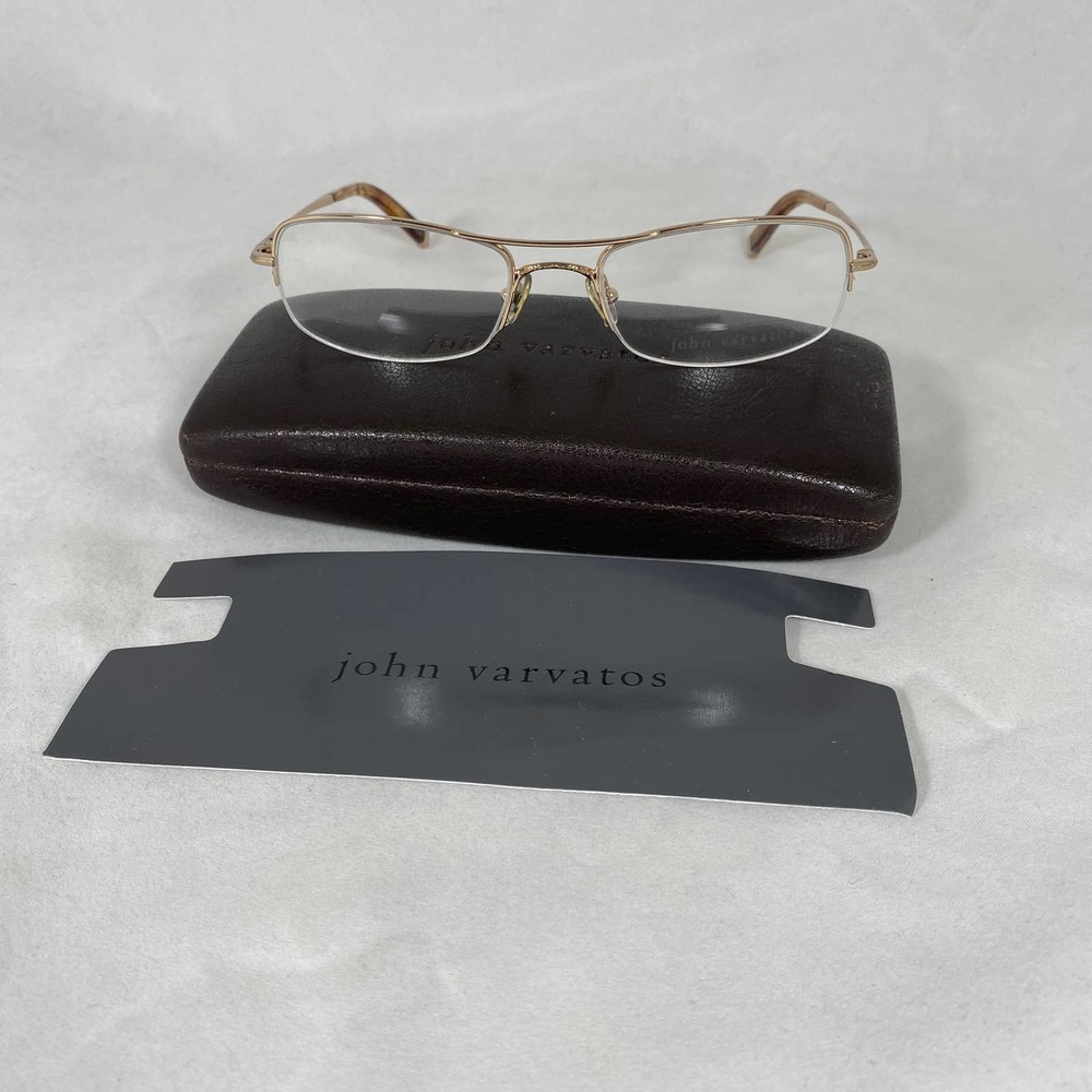 John Varvatos Designer Eyeglasses Frame V106 in Gold 53mm DEMO LENS